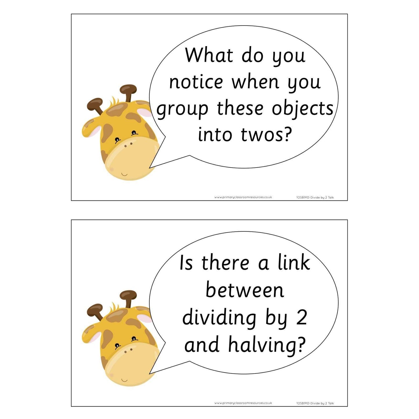 Year 2 - Spring Block 1 - Multiplication & Division - Divide by 2 - Question & Talk Pack:Primary Classroom Resources