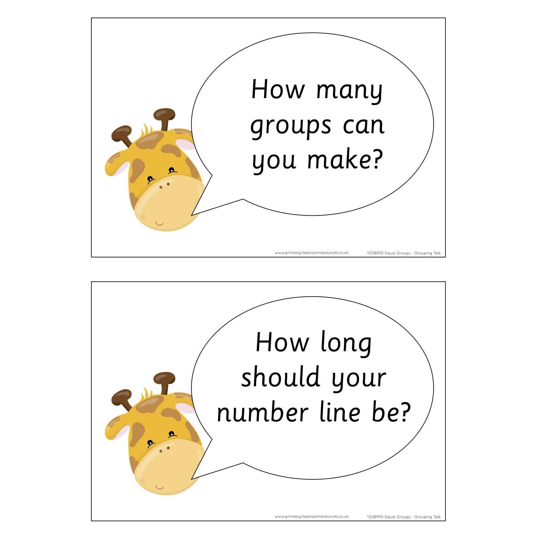 Year 2 - Spring Block 1 - Multiplication & Division - Equal groups by grouping - Question & Talk Pack:Primary Classroom Resources