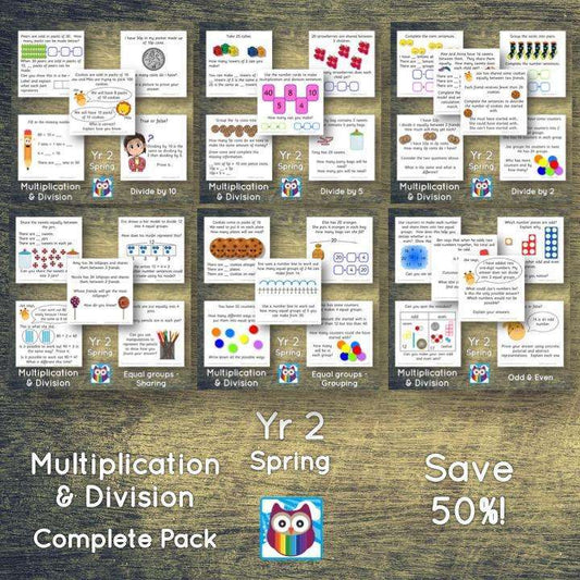 Year 2 - Spring Block 1 - Multiplication & Division BUNDLE - Question & Talk Pack:Primary Classroom Resources