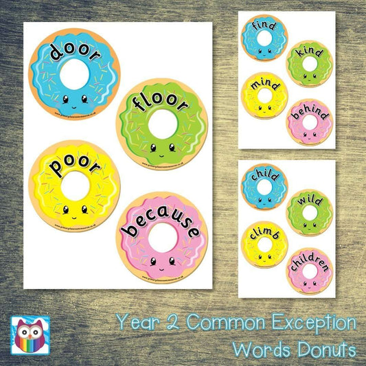 Year 2 Common Exception Words Donuts:Primary Classroom Resources