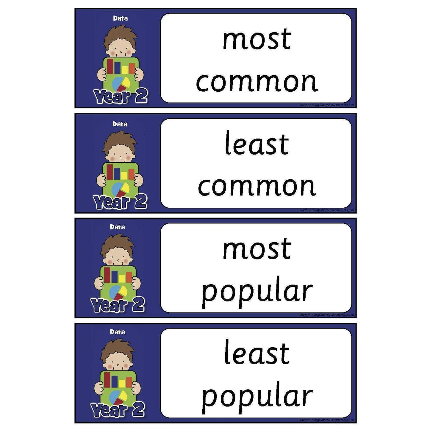 Year 2 Maths Vocabulary - Data:Primary Classroom Resources
