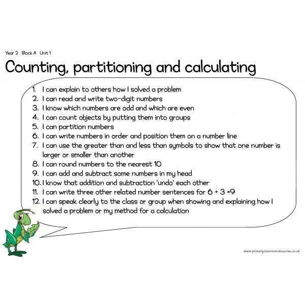Year 2 Numeracy I Can Statements Posters:Primary Classroom Resources