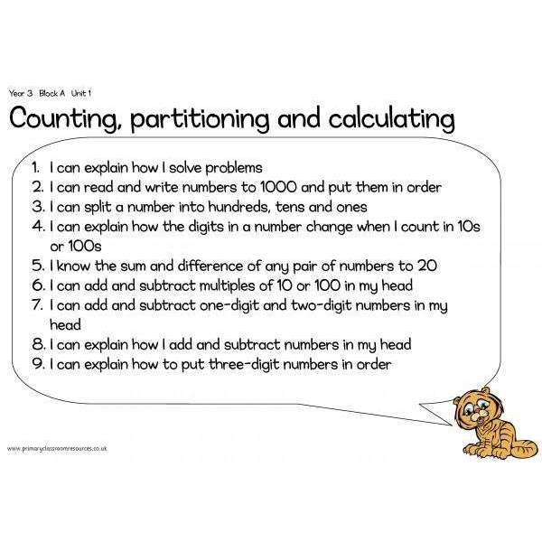 Year 3 Numeracy I Can Statements Posters:Primary Classroom Resources