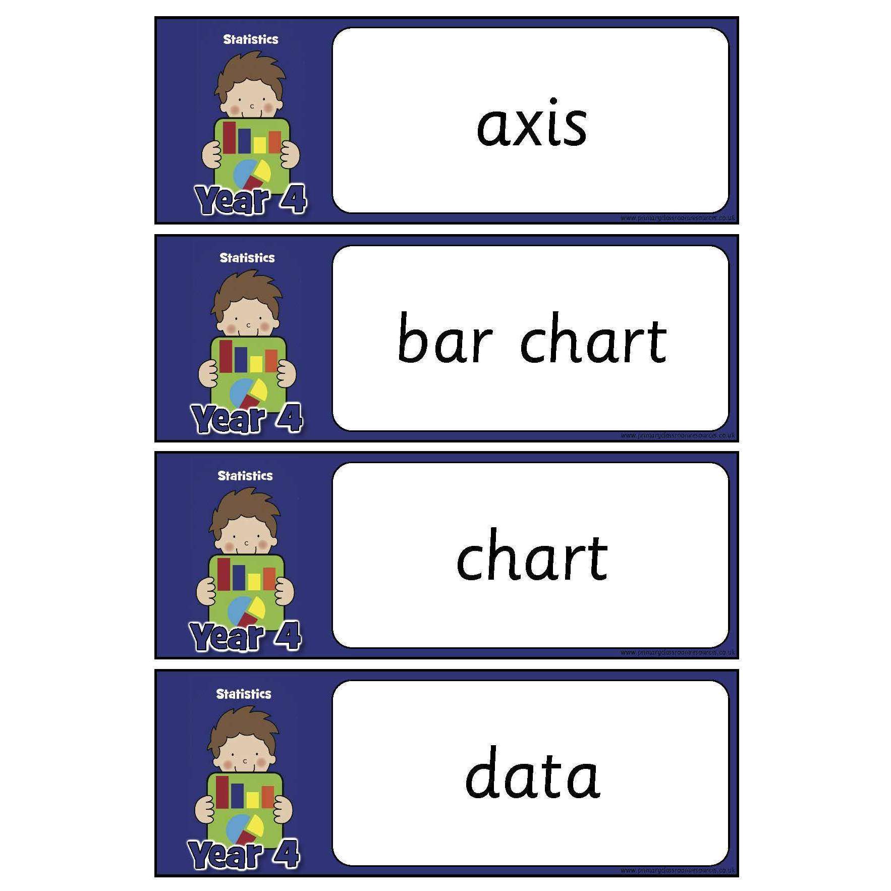 Year 4 Maths Vocabulary - Statistics:Primary Classroom Resources