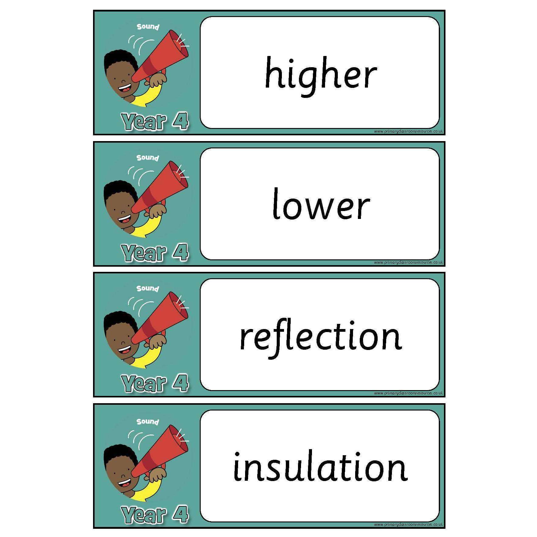 Year 4 Science Vocabulary Pack:Primary Classroom Resources