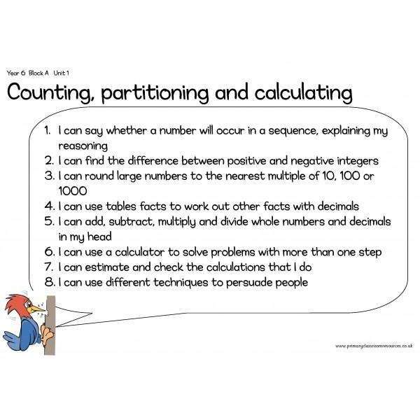 Year 6 Numeracy I Can Statements Posters:Primary Classroom Resources