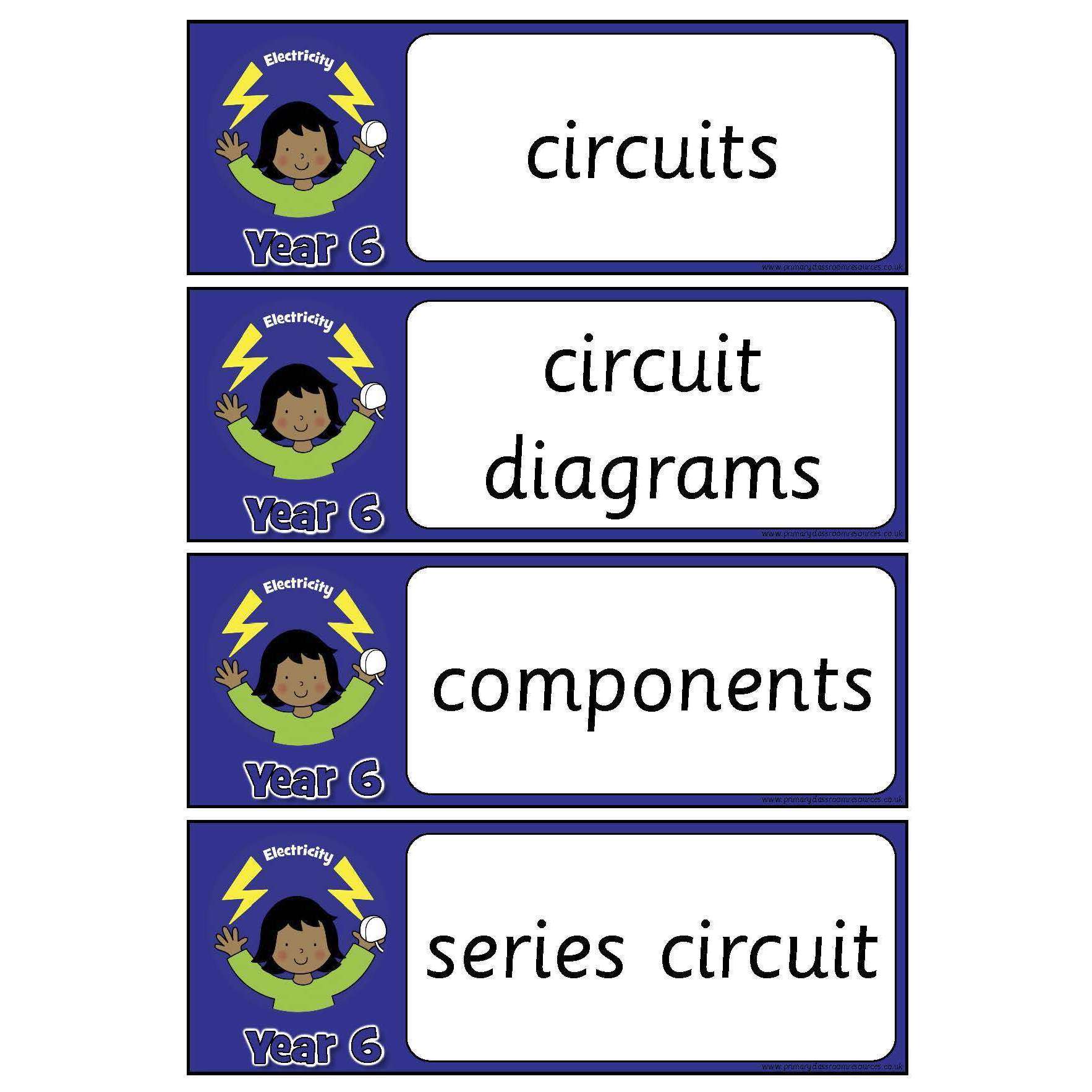 Year 6 Science Vocabulary Pack:Primary Classroom Resources