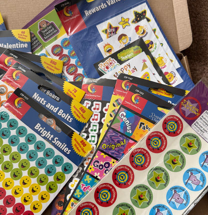 Huge bulk teacher sticker box - over 8000 stickers!