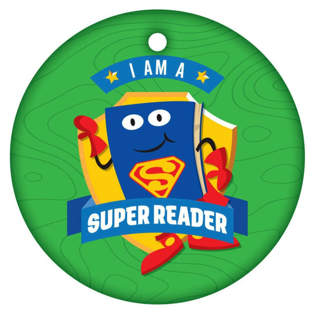 Super Reading Sticker I am a Super Reader Brag Tags - Reading Rewards - Pack of 10 – Primary ...