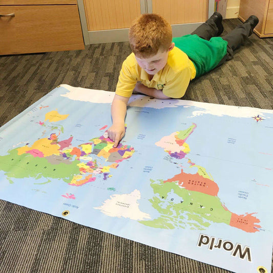 Large Vinyl Map of the World:Primary Classroom Resources