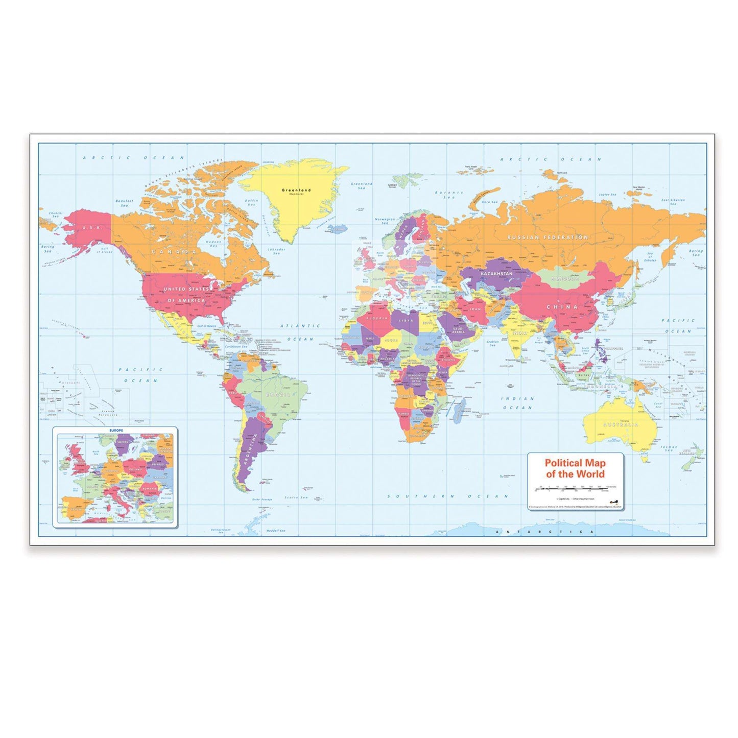Colour Blind Friendly World Political Map:Primary Classroom Resources