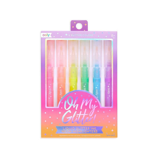 Oh My Glitter! Neon Highlighters - Set of 6:Primary Classroom Resources