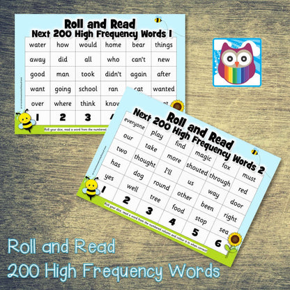 Roll and Read - Letters and Sounds Next 200 High Frequency Words:Primary Classroom Resources