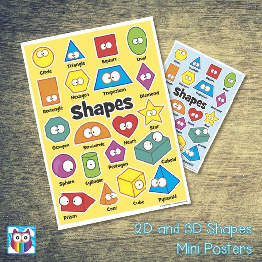 2D and 3D Shapes Mini Poster Pack:Primary Classroom Resources
