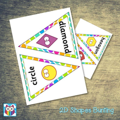 2D Shapes Bunting:Primary Classroom Resources
