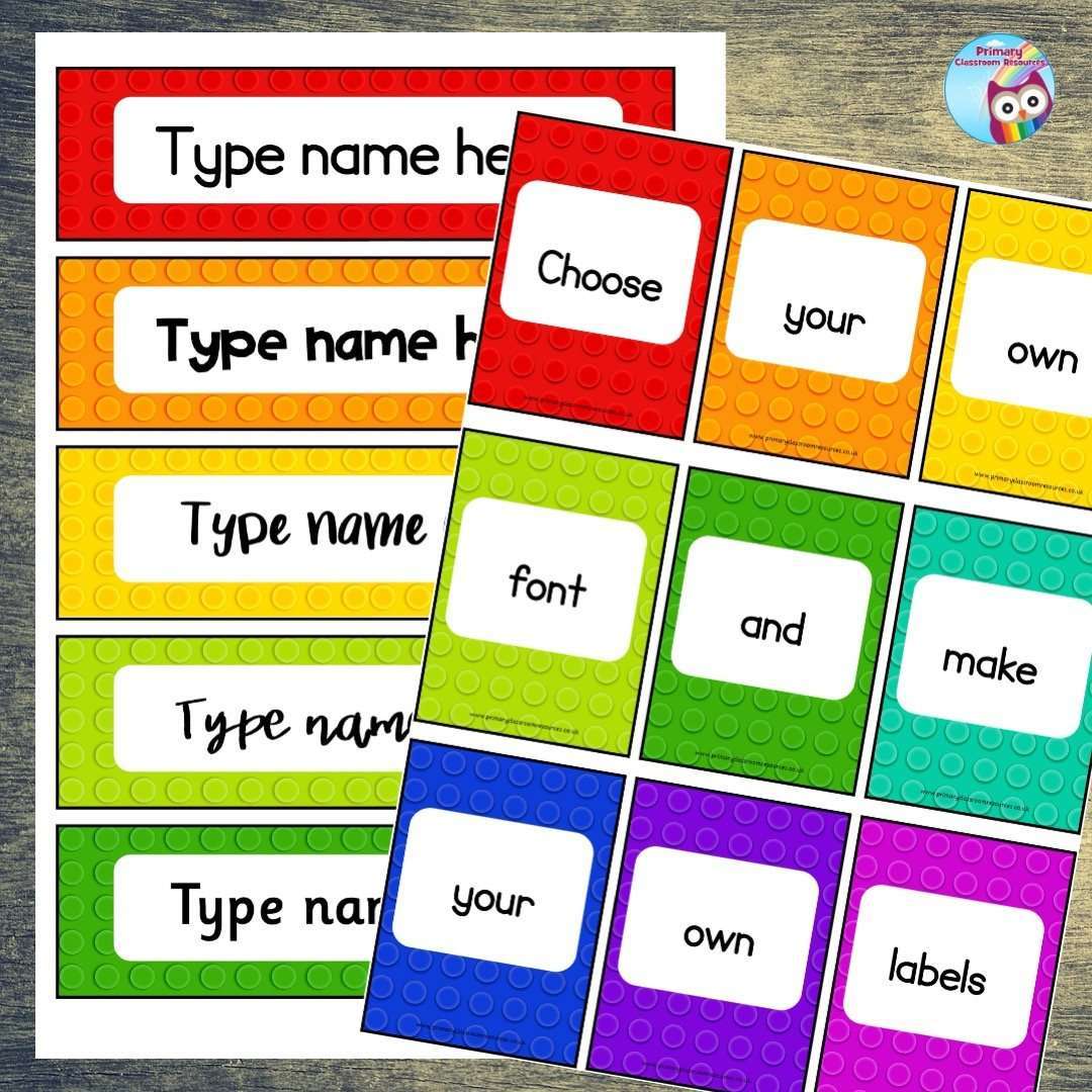 EDITABLE Name Tray & Coat Peg Labels - Building Blocks:Primary Classroom Resources
