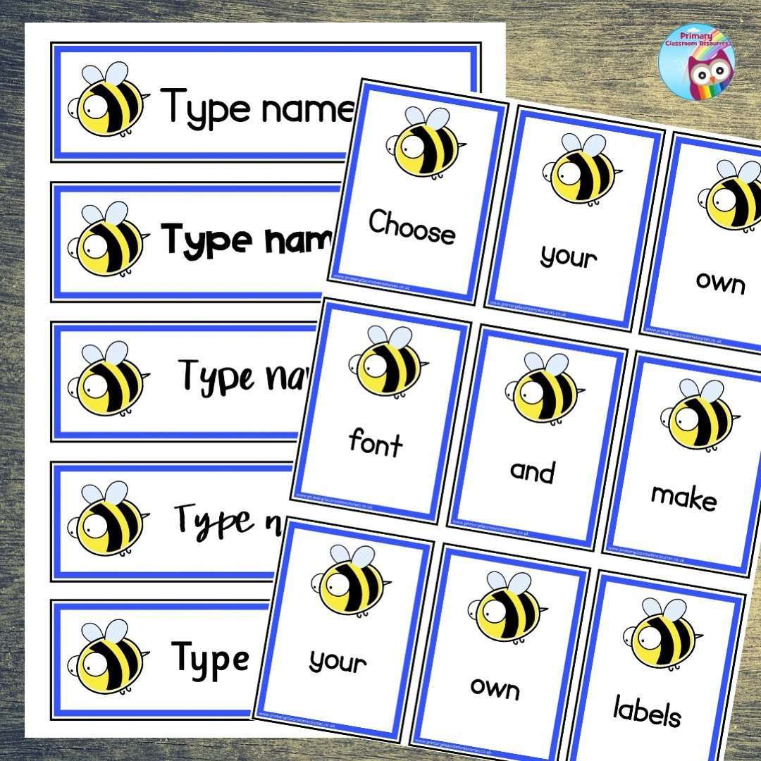 EDITABLE Name Tray & Coat Peg Labels - Busy Bees:Primary Classroom Resources