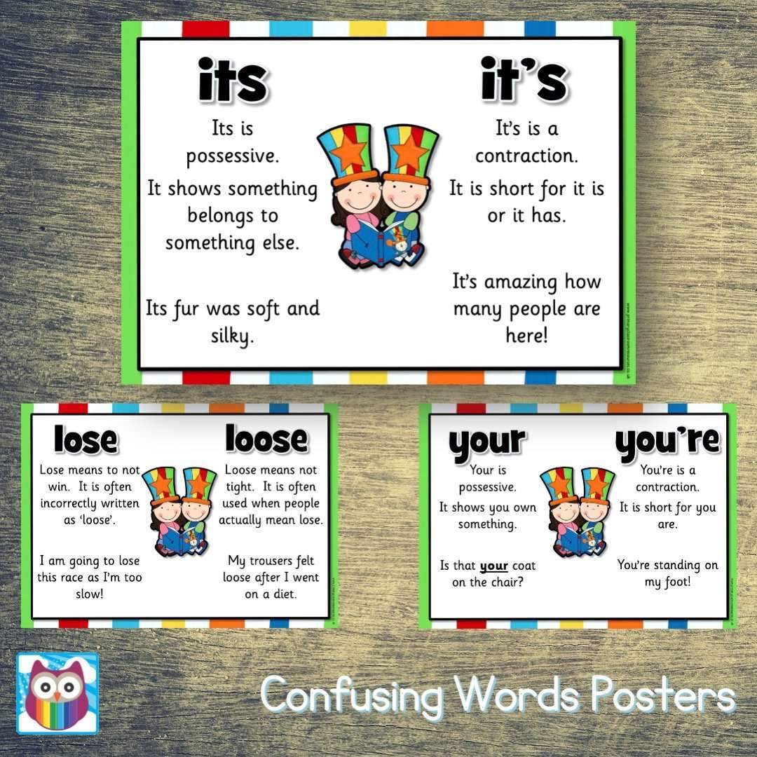Confusing Word Sticker Confusing Words Posters – Primary Classroom Resources