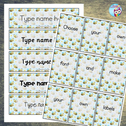 EDITABLE Name Tray & Coat Peg Labels Bundle:Primary Classroom Resources,Digital download / Cute Bees