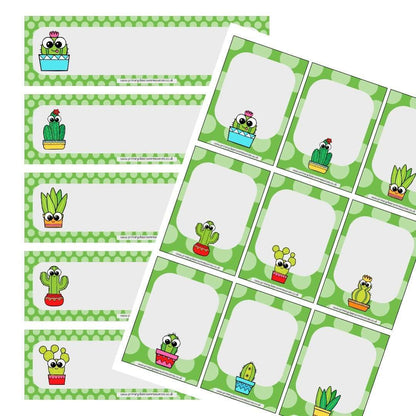 EDITABLE Name Tray & Coat Peg Labels Bundle:Primary Classroom Resources,Digital download / Cute Cactus