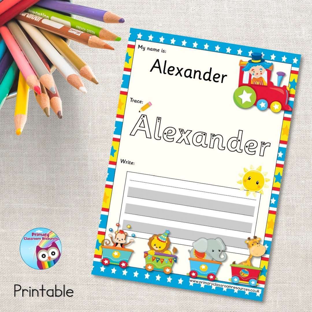 EDITABLE Name Writing Cards - Circus Train:Primary Classroom Resources