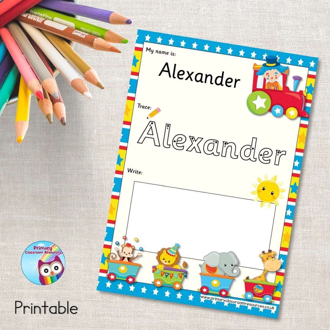 EDITABLE Name Writing Cards - Circus Train:Primary Classroom Resources