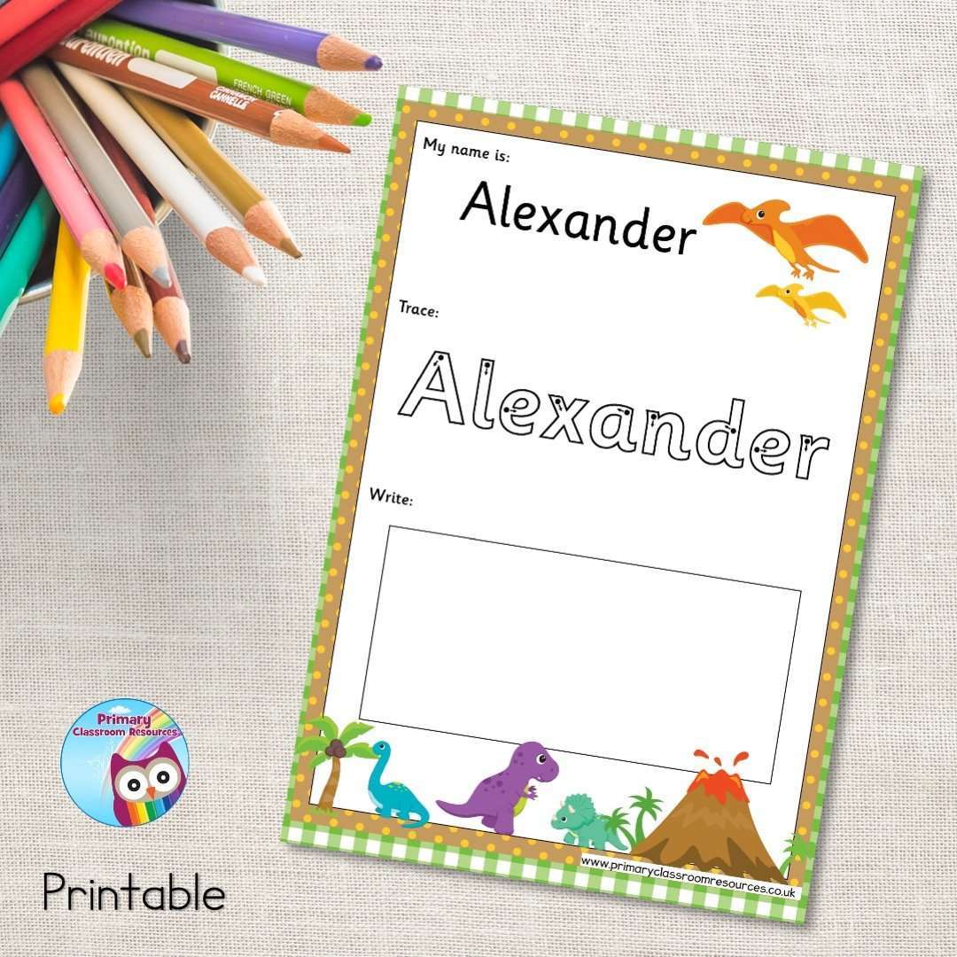 EDITABLE Name Writing Cards - Dinosaurs:Primary Classroom Resources