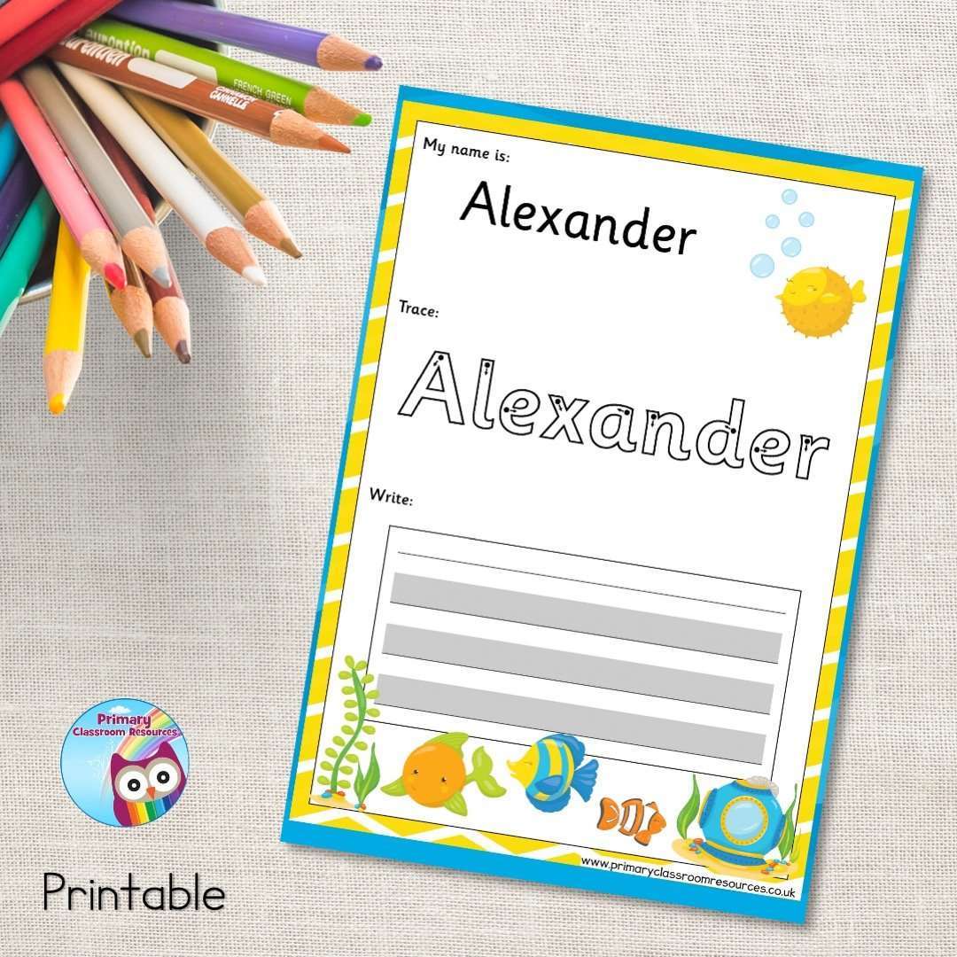 EDITABLE Name Writing Cards - Fish:Primary Classroom Resources