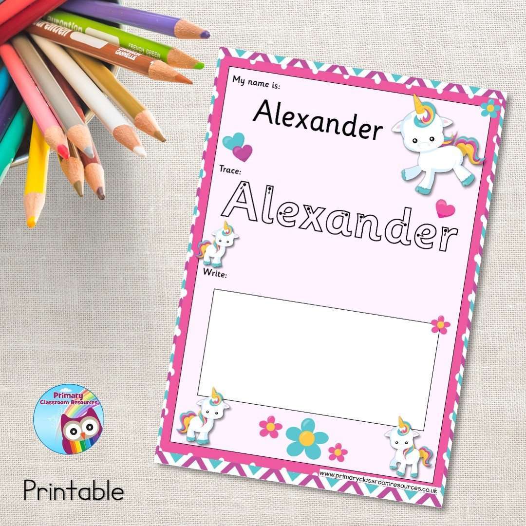 EDITABLE Name Writing Cards - Unicorn:Primary Classroom Resources