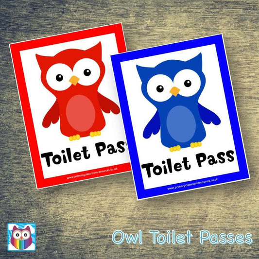 Owl Toilet Passes:Primary Classroom Resources