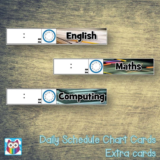 Daily Schedule Chart Cards - Extra cards:Primary Classroom Resources