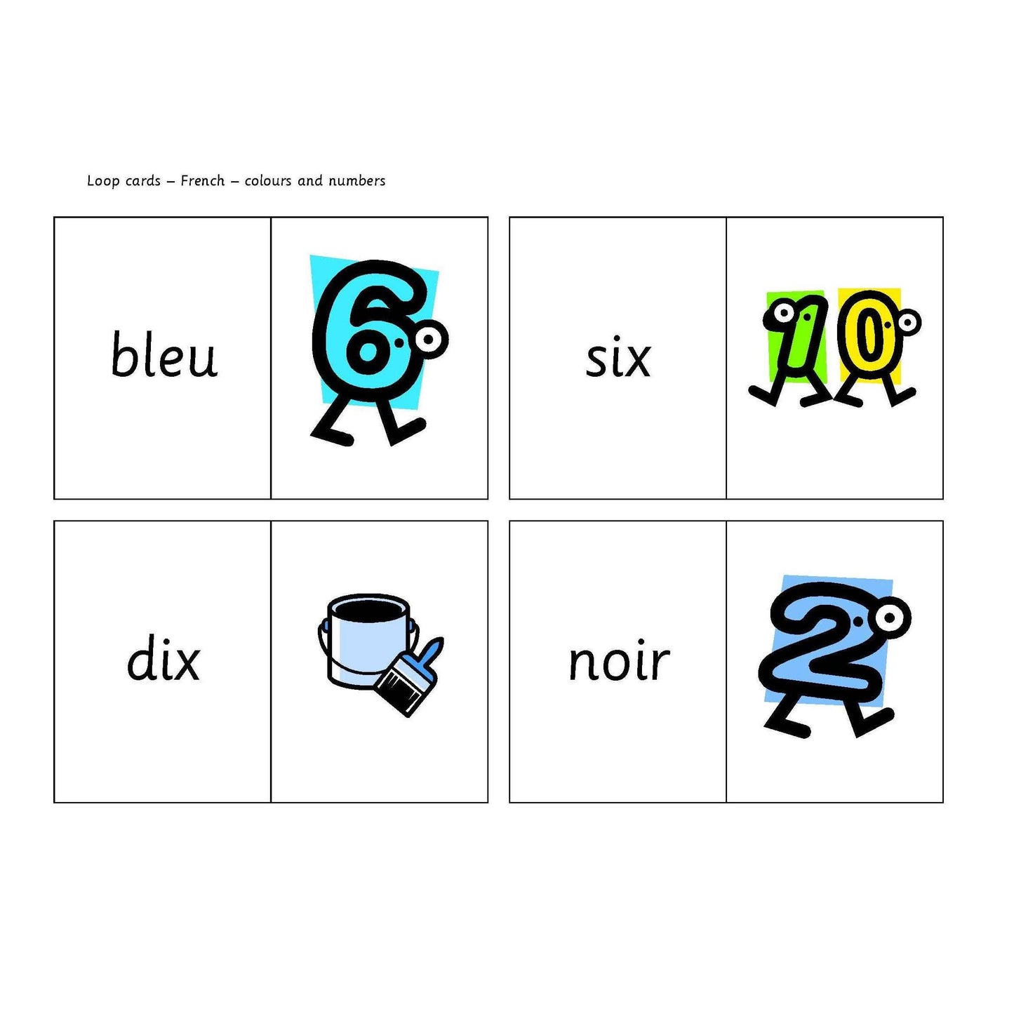 French Colours and Numbers Loop Cards:Primary Classroom Resources