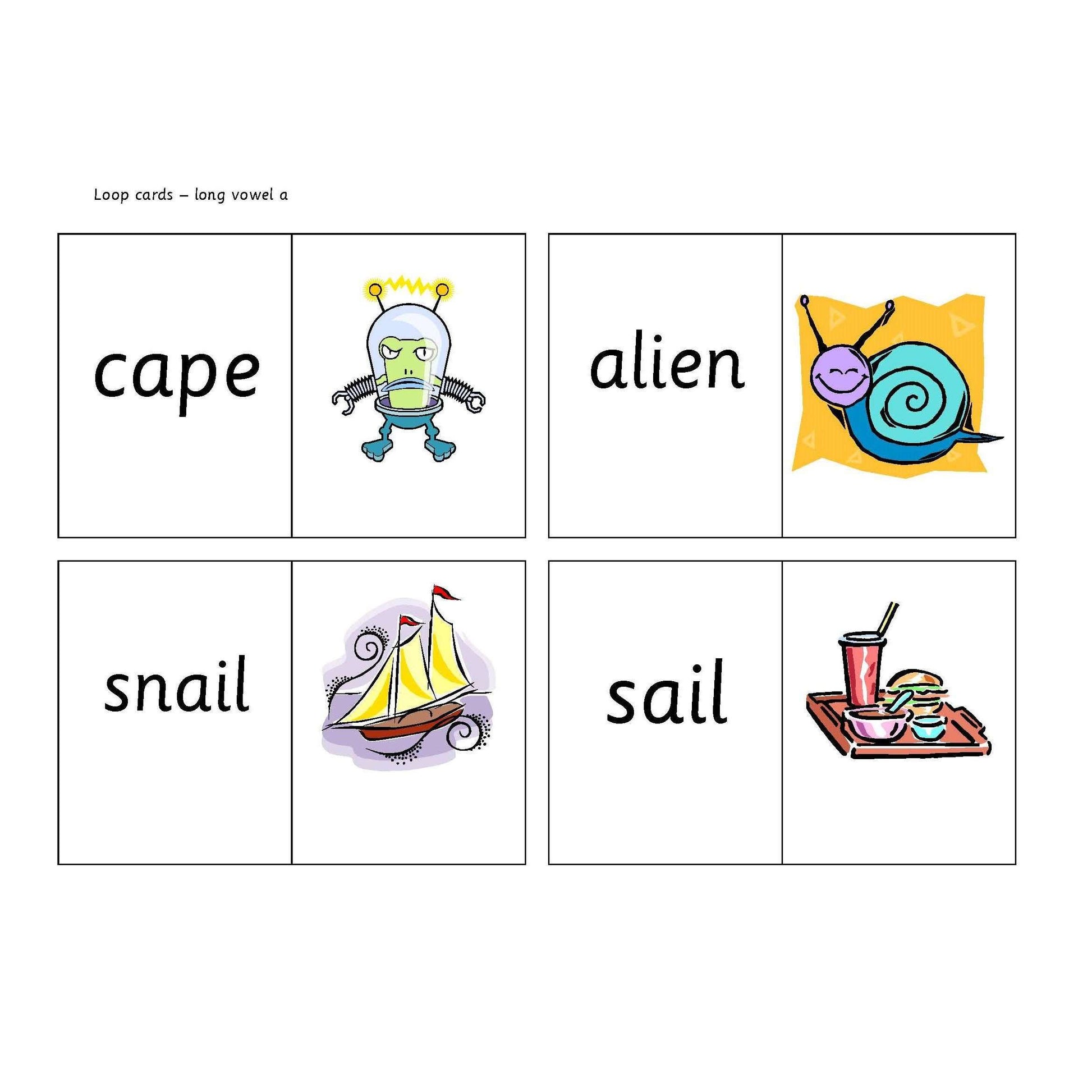 Long Vowel A Loop Cards:Primary Classroom Resources