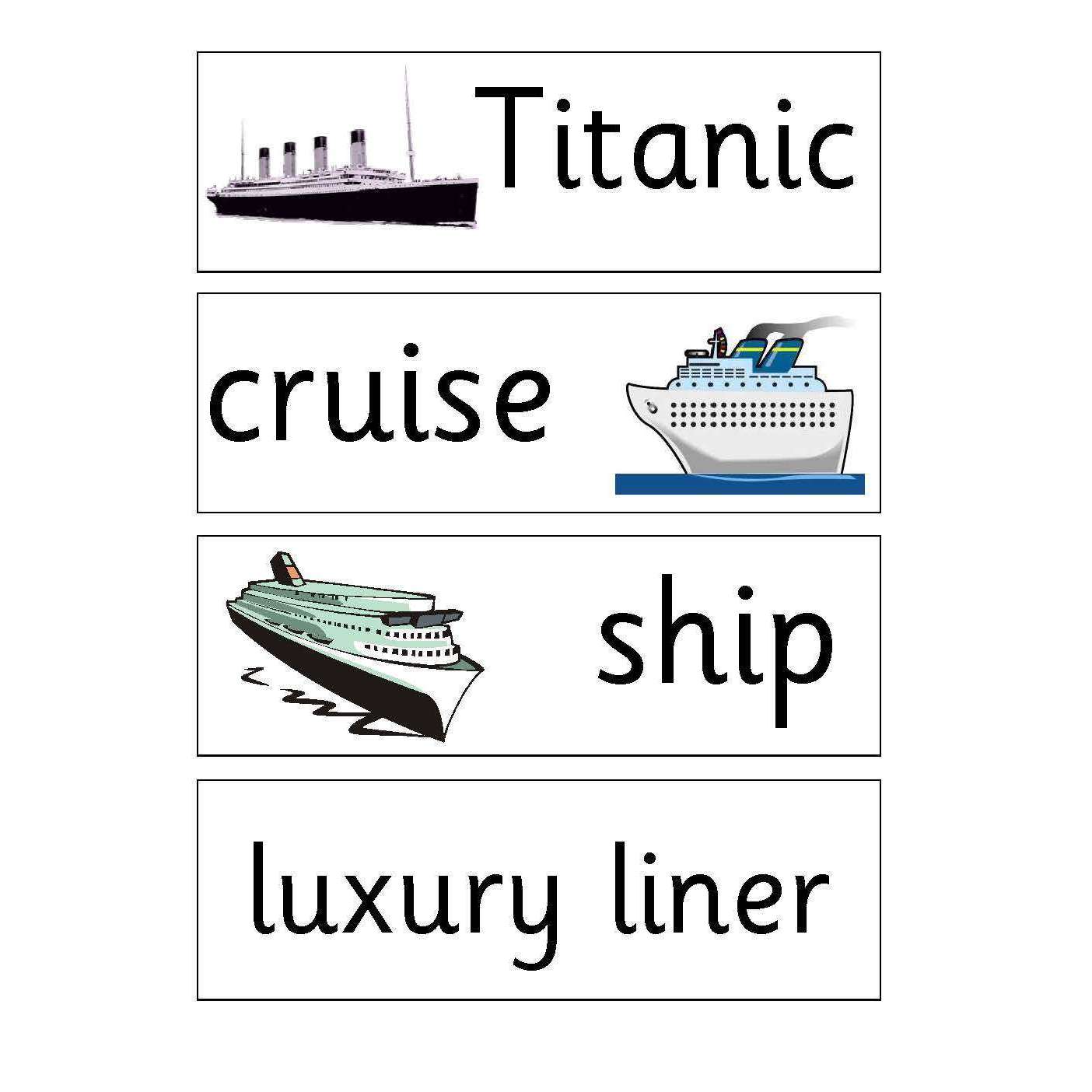 Titanic Flashcards:Primary Classroom Resources