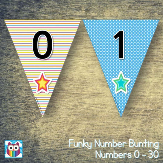 Funky Number Bunting:Primary Classroom Resources