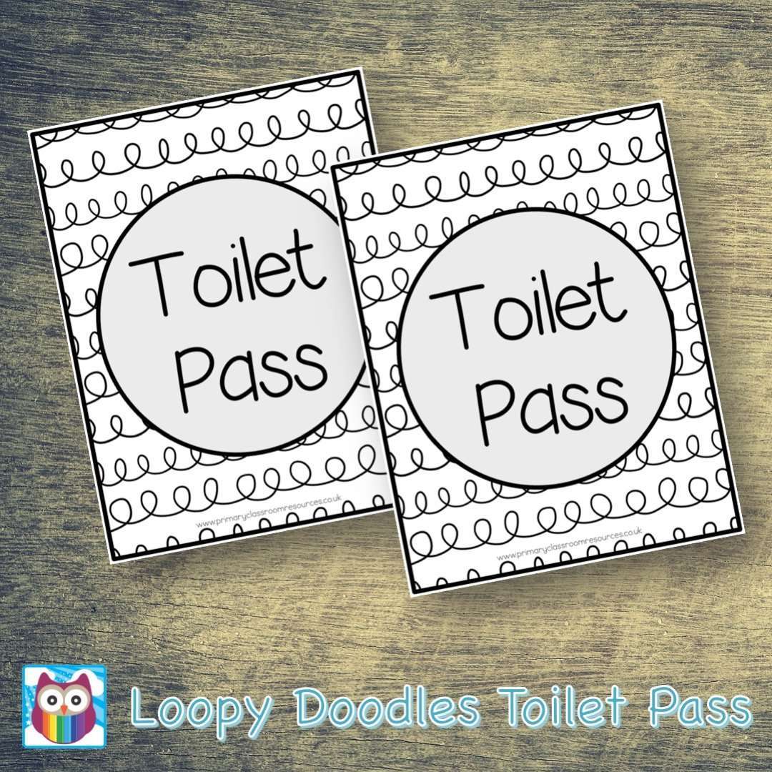 Loopy Doodles Toilet Pass:Primary Classroom Resources