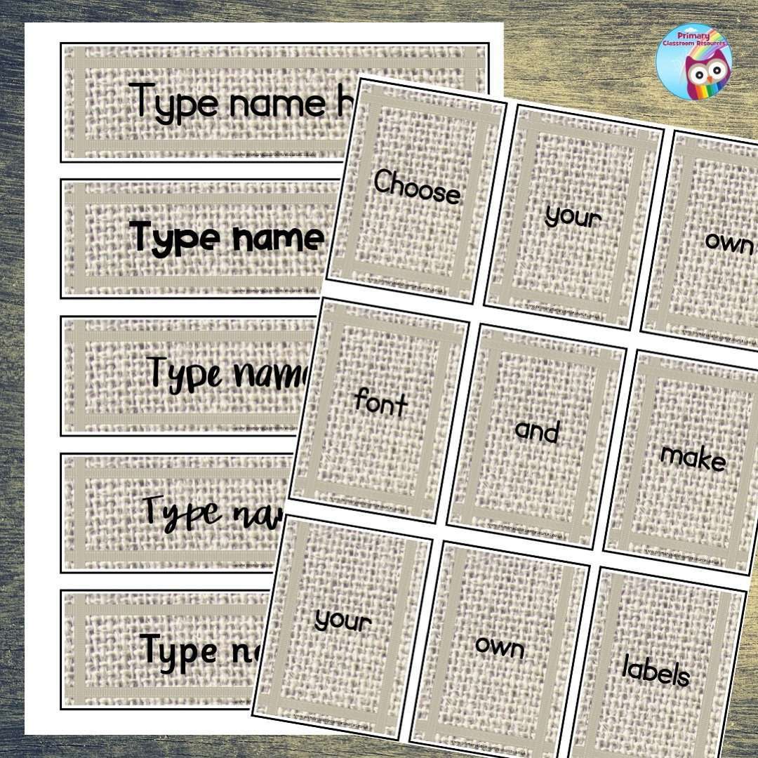 EDITABLE Name Tray & Coat Peg Labels - Neutral:Primary Classroom Resources