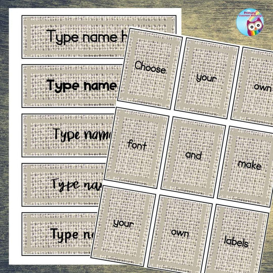 EDITABLE Name Tray & Coat Peg Labels - Neutral:Primary Classroom Resources