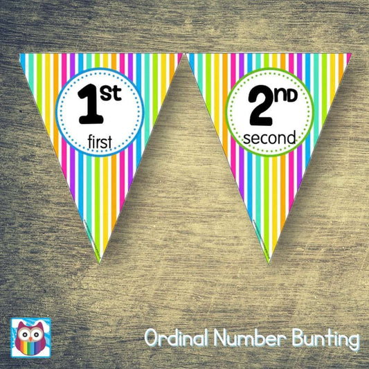 Ordinal Number Bunting:Primary Classroom Resources