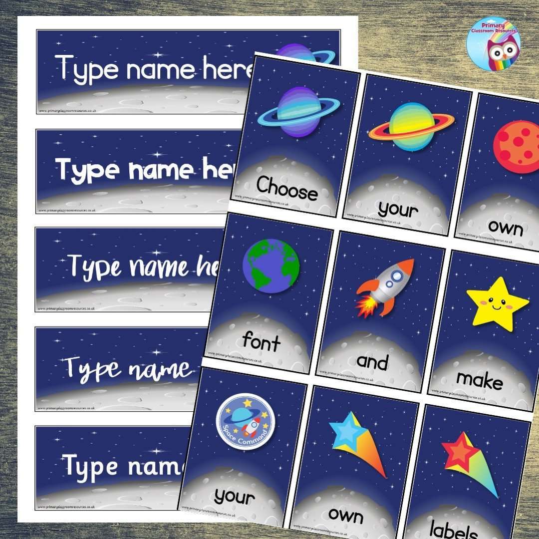 EDITABLE Name Tray & Coat Peg Labels - Outer Space:Primary Classroom Resources