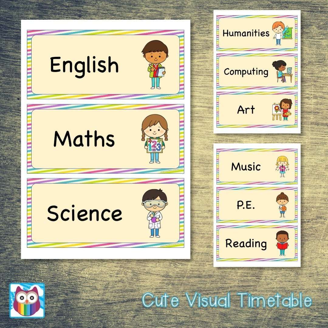 Cute Visual Timetable:Primary Classroom Resources