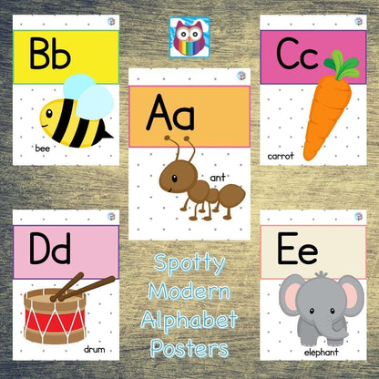 Spotty Modern Alphabet Posters:Primary Classroom Resources