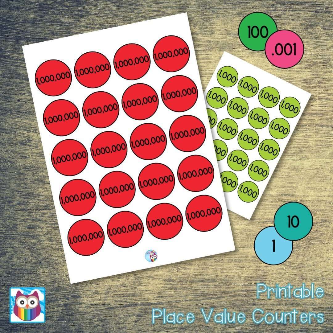 Printable Place Value Counters:Primary Classroom Resources