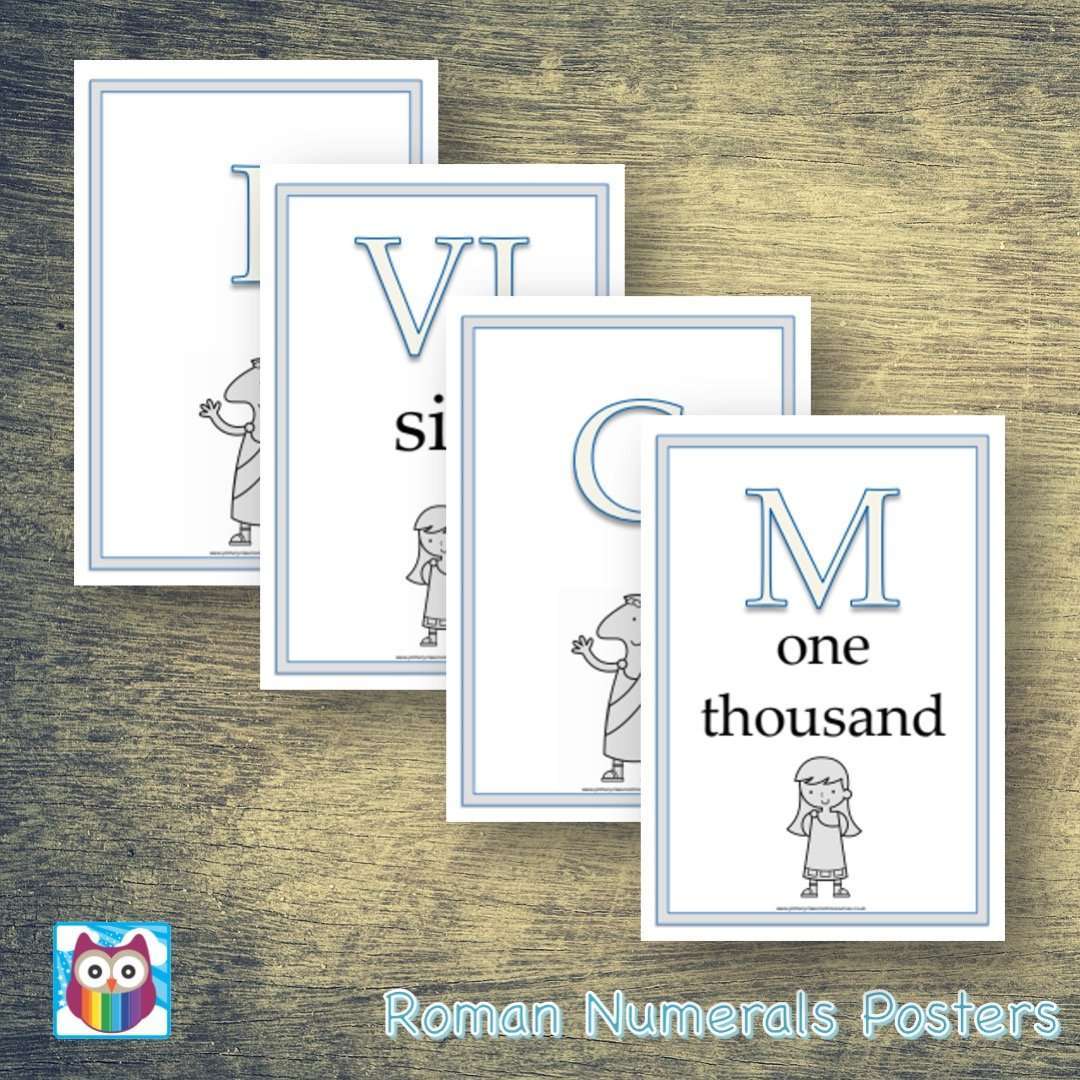 Roman Numerals Classroom Posters:Primary Classroom Resources