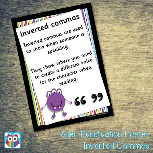 Alien Punctuation Poster - Inverted Commas:Primary Classroom Resources