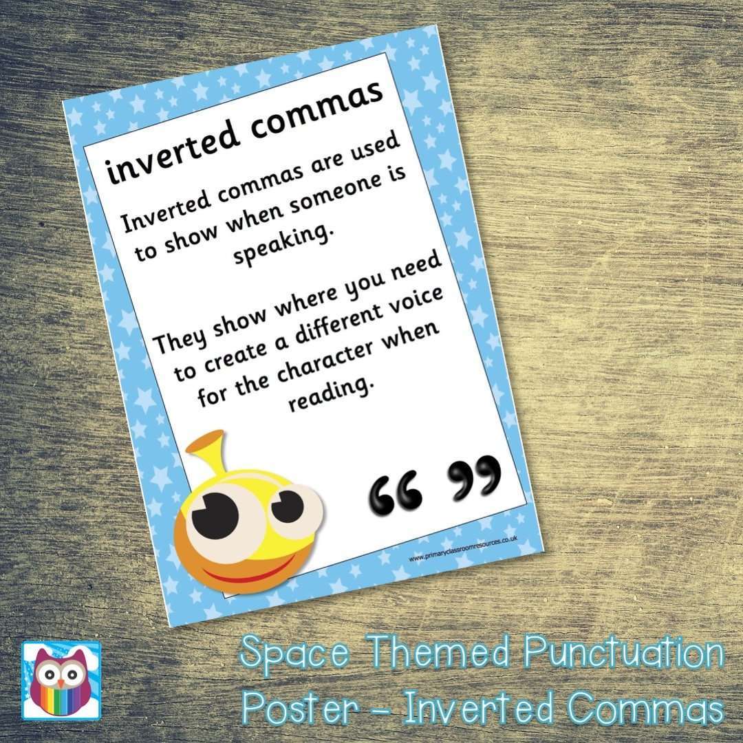 Space Themed Punctuation Poster - Inverted Commas – Primary Classroom ...