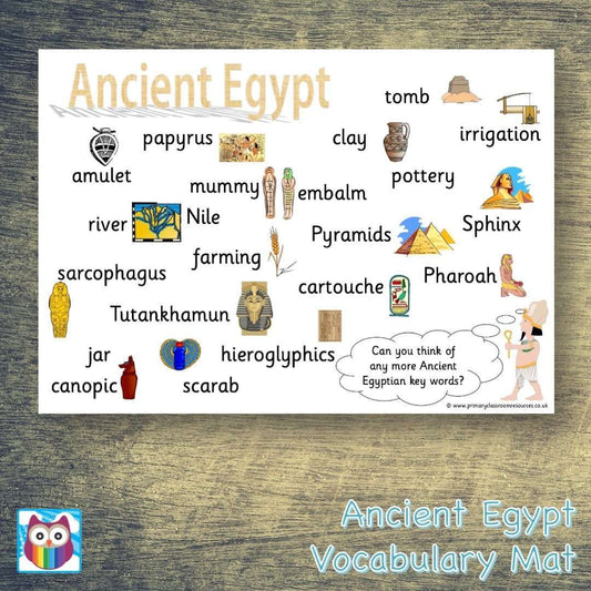 Ancient Egypt Vocabulary Help Mat:Primary Classroom Resources