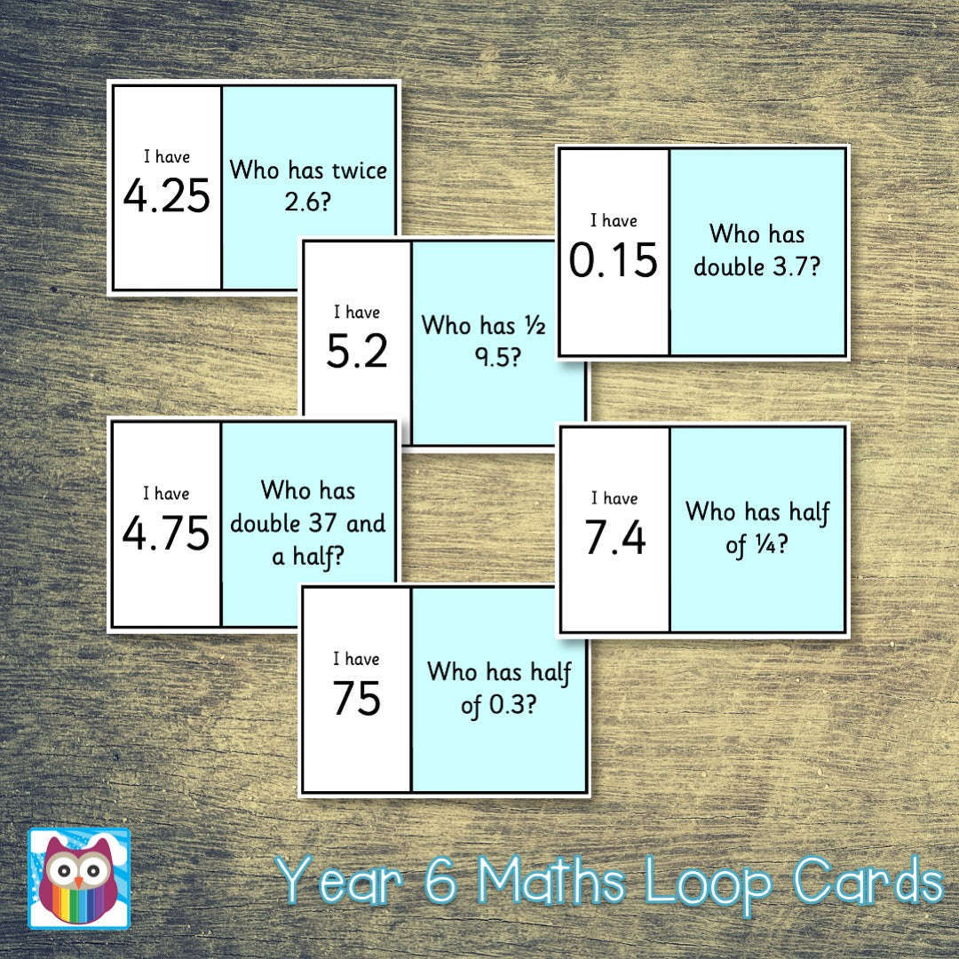 Year 6 Maths Loop Cards:Primary Classroom Resources