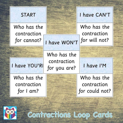 Contractions Loop Cards:Primary Classroom Resources