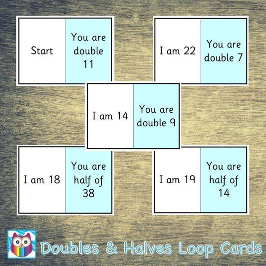 Doubles and Halves Loop Cards:Primary Classroom Resources,Digital download
